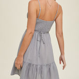Sleeveless Mini Dress with Smocked Detail