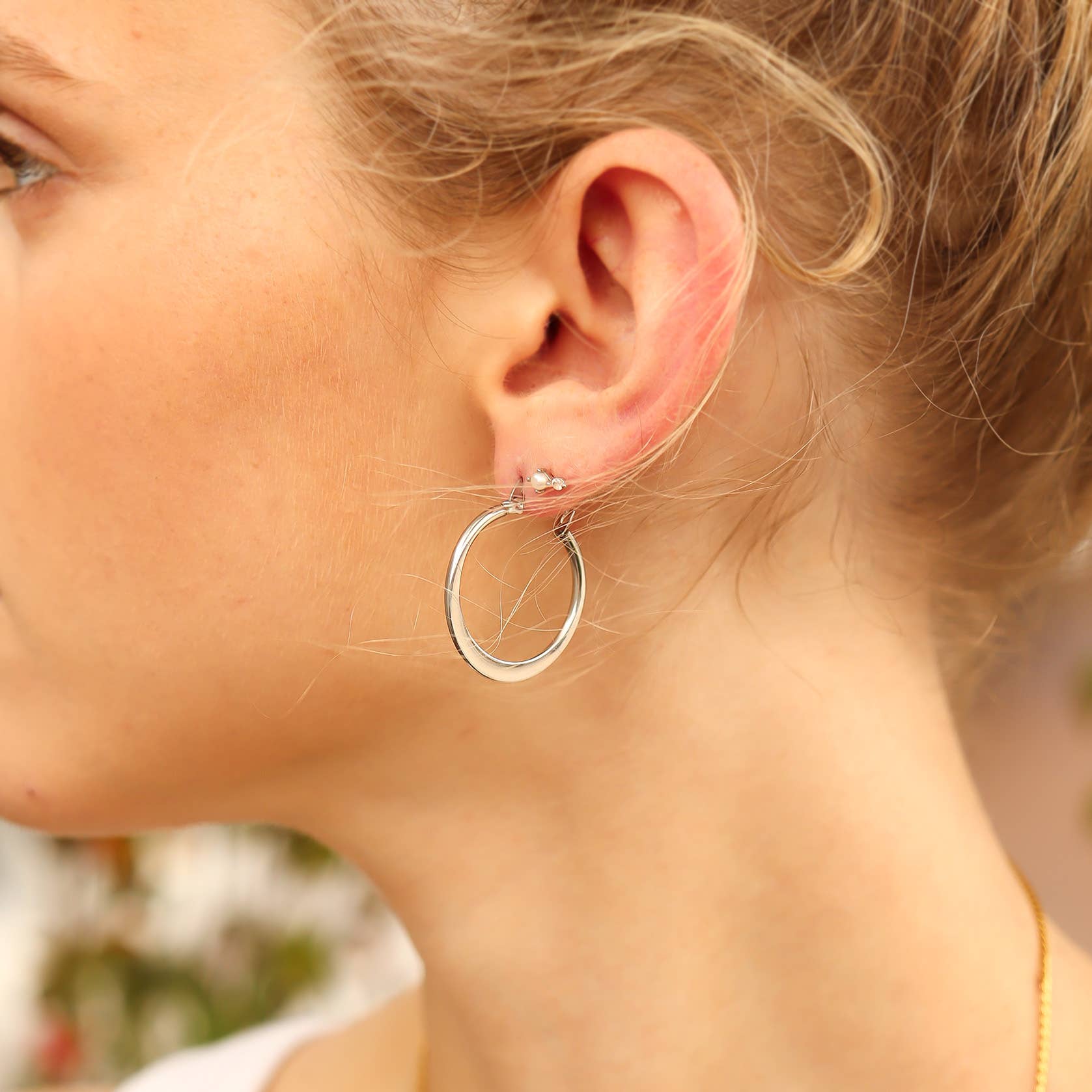 MTT Jewelry - Jewelry - Earrings - Josie Flat Oval Tube Hoop Earrings - MTT Collective
