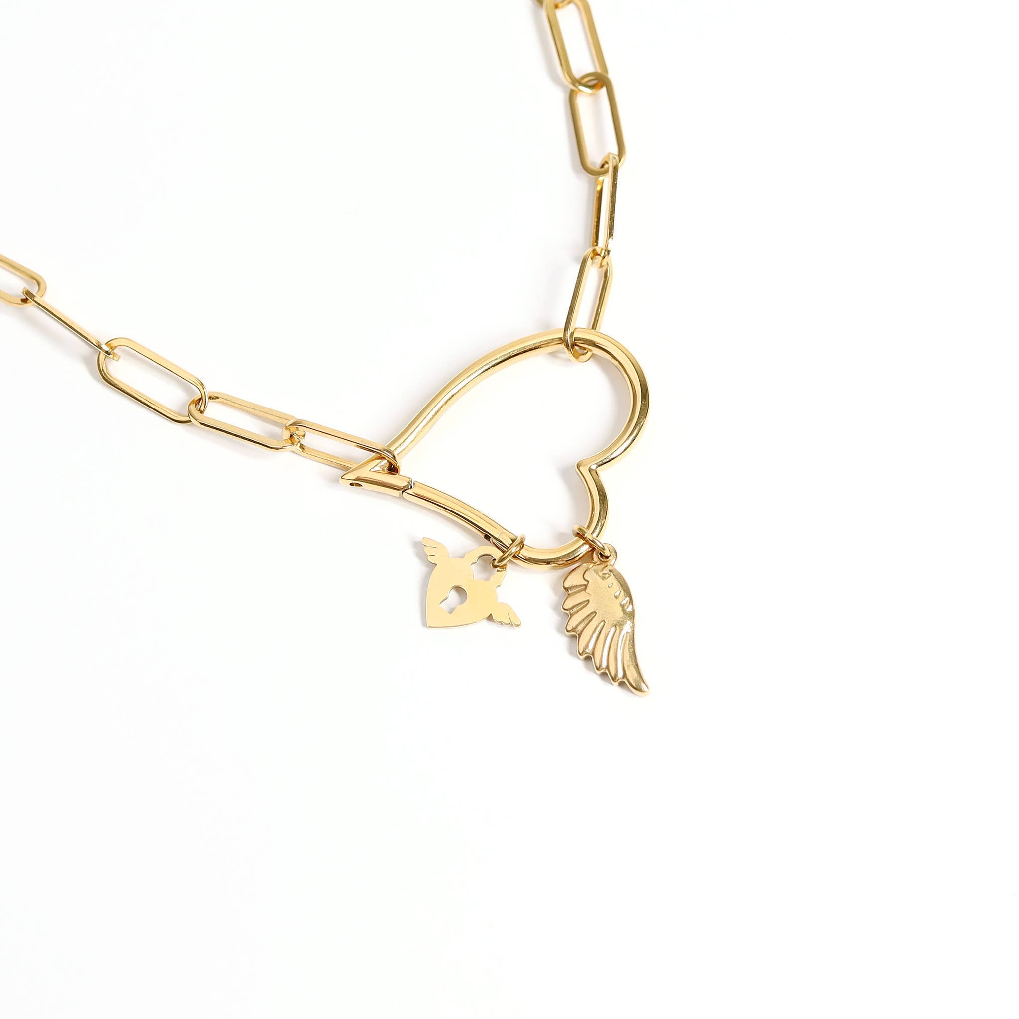MTT Jewelry - Jewelry - Charms - 18K Gold PVD Stainless Steel Small Angel Wing Charm - MTT Collective