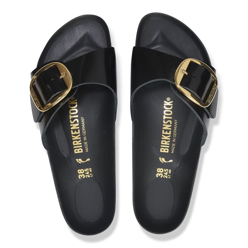 Birkenstock - Womens - Shoes - Sandals - Madrid Big Buckle Natural Leather Patent Sandal - MTT Collective