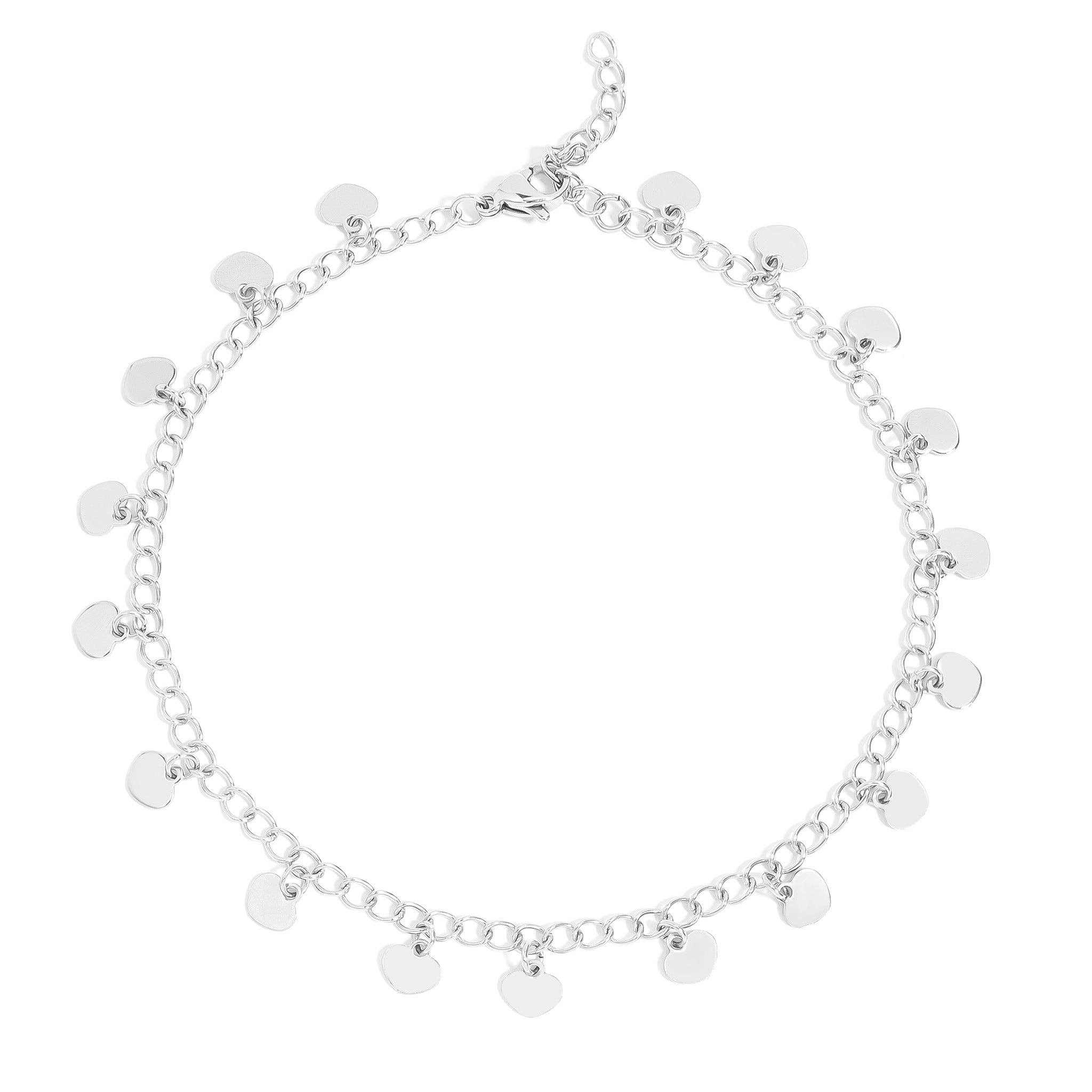 MTT Jewelry - Jewelry - Anklets - Estella Dangle Hearts Charm Anklet - MTT Collective