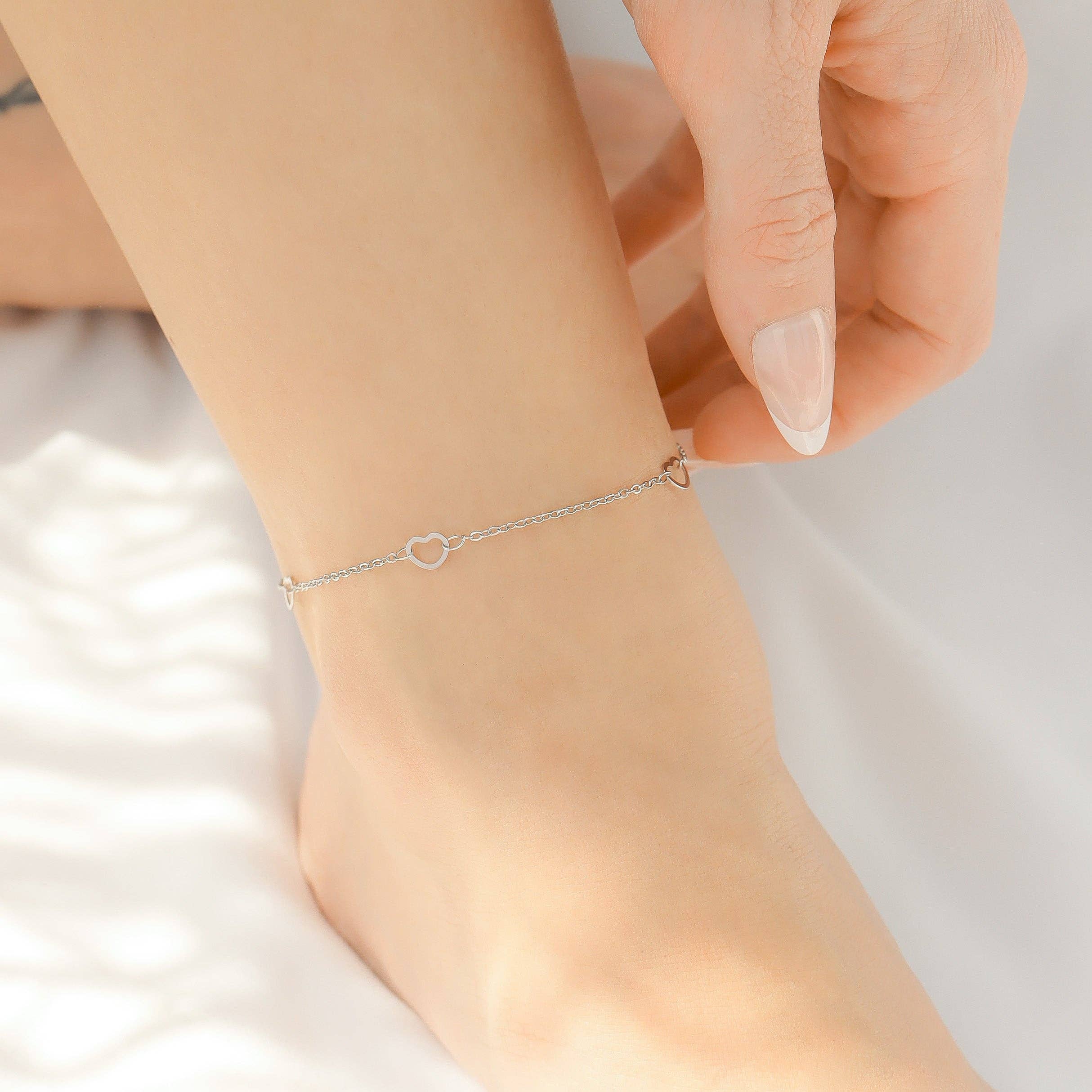 MTT Jewelry - Jewelry - Anklets - Station Hearts Chain Anklet - MTT Collective