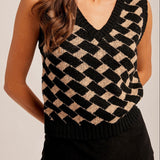 Mallory V-Neck Slub Textured Vest