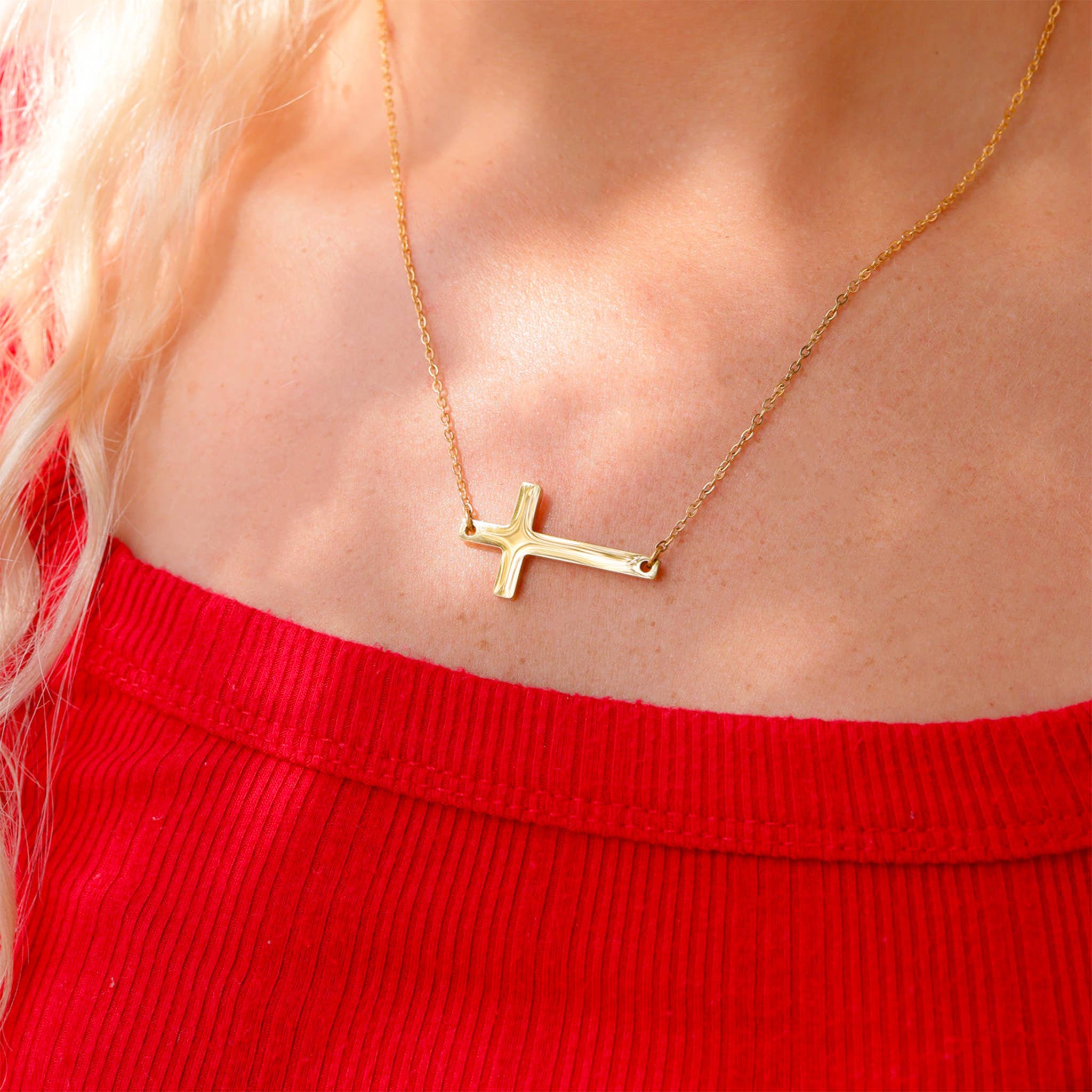 MTT Jewelry - Jewelry - Necklaces - Kendra Horizontal Cross Necklace - MTT Collective