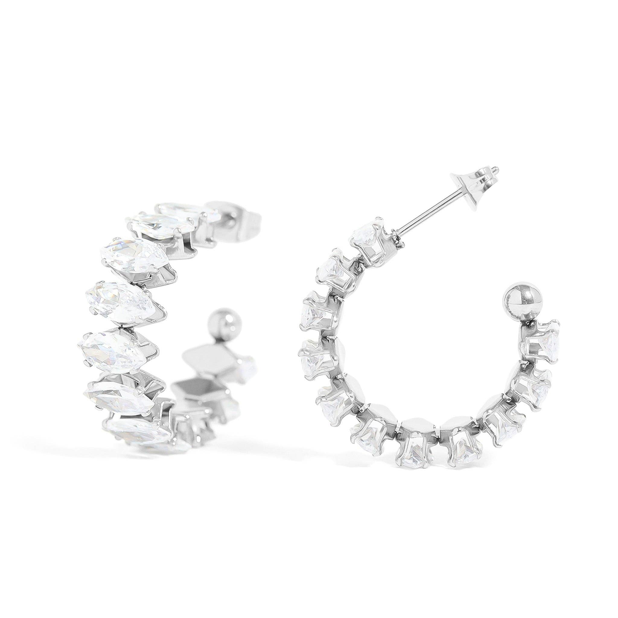 MTT Jewelry - Jewelry - Earrings - Sasha Marquis Rhinestone Hoop Earrings - MTT Collective