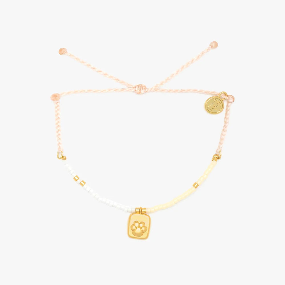 Paw Print Seed Bead Charm Bracelet - MTT Collective