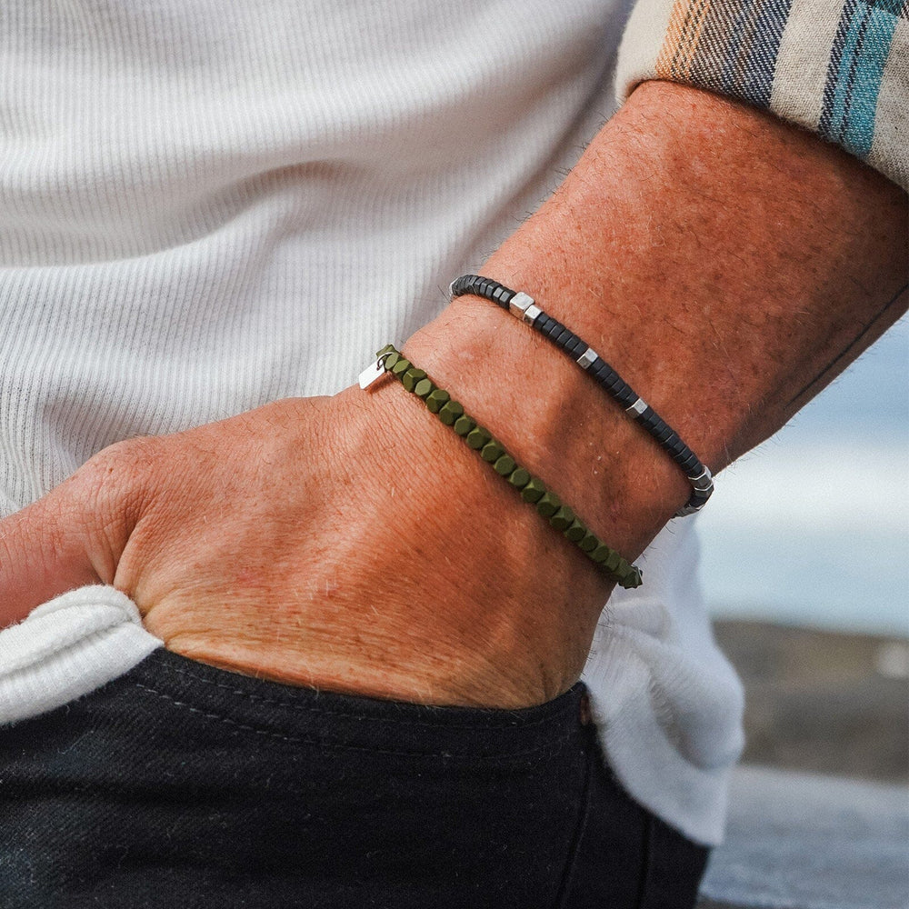 Men's Faceted Pyrite Stretch Bracelet - MTT Collective
