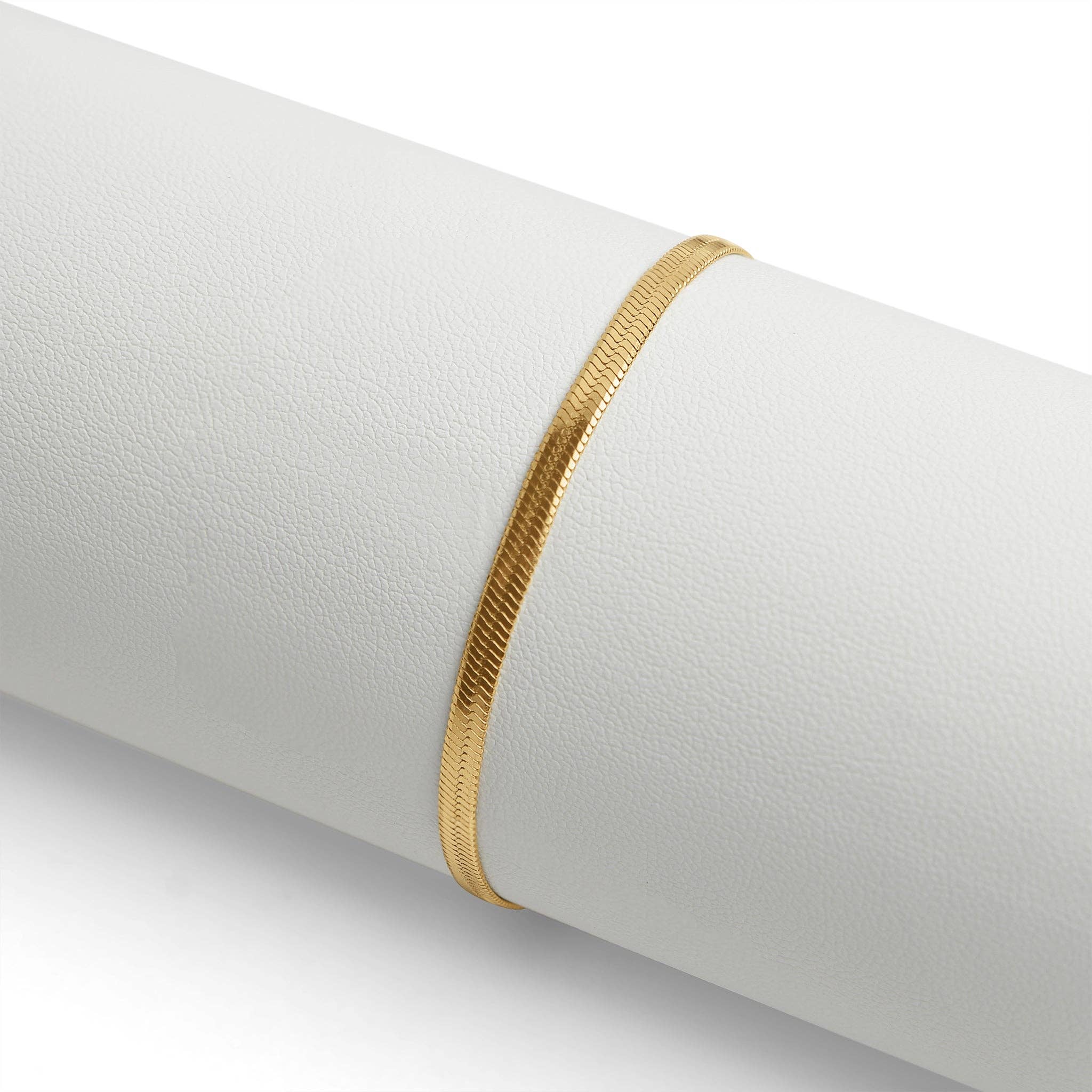 Rowan Gold Stainless Steel Herringbone Chain Bracelet - MTT Collective