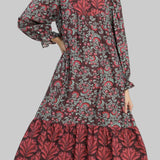 Harper Ruffle Mock Neck Midi Dress