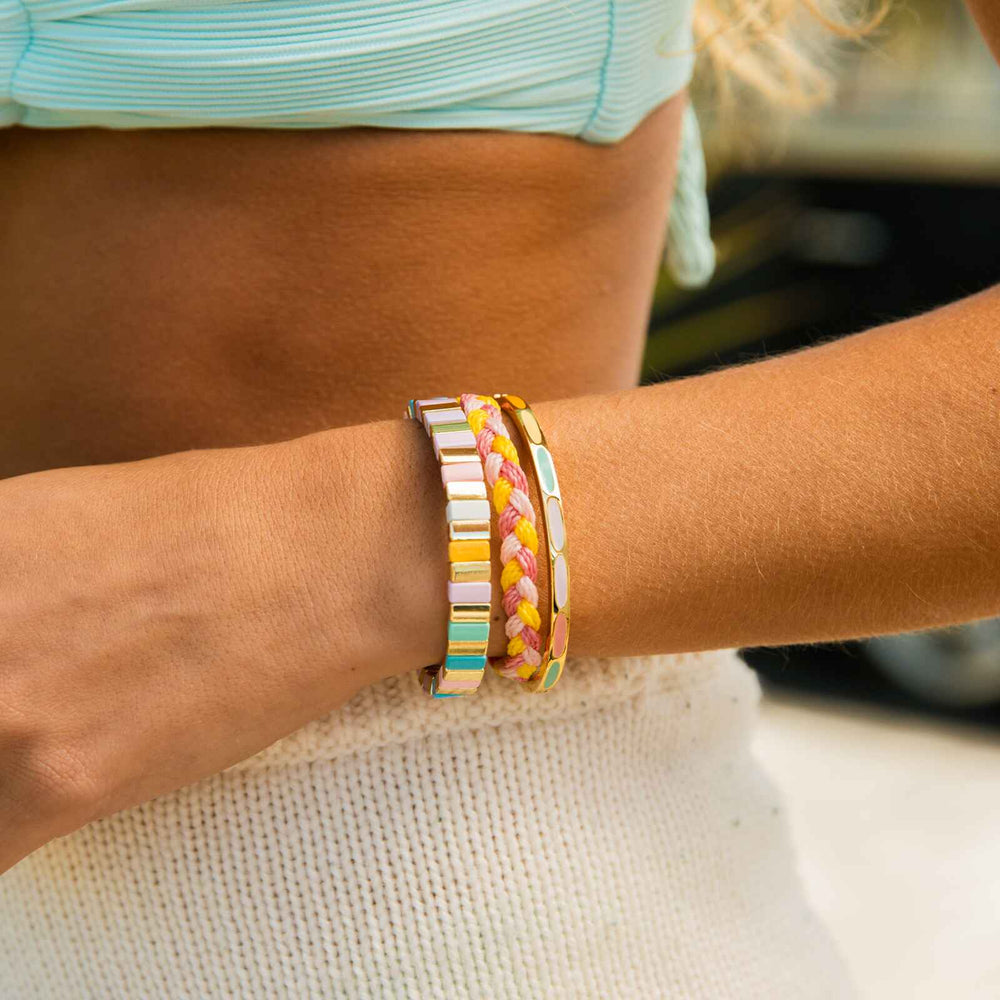 Bright Tides Enamel Bead Stretch Bracelet - MTT Collective