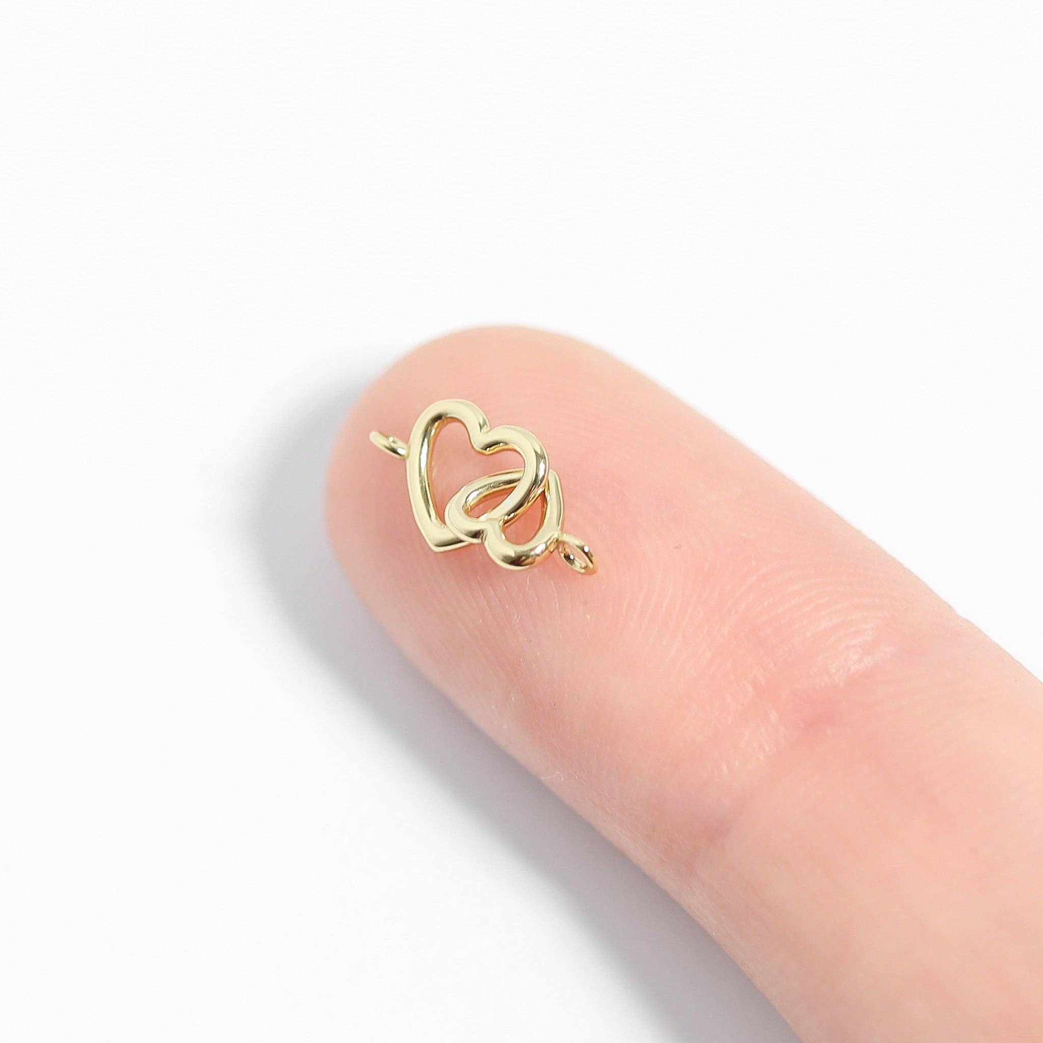 MTT Jewelry - Jewelry - Charms - Sterling Silver Double Heart Horizontal Connector Permanent Jewelry Charm - MTT Collective