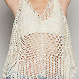 Pol - Womens - Tops - Tanks - Janice Sleeveless Woven Crotchet Top - MTT Collective