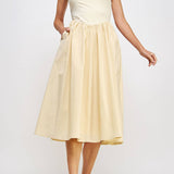 Kalli Knit Contrast Poplin Long Dress