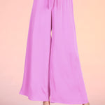 Tyche - Womens - Bottoms - Pants - Back In Time Poly Silk Tie Waist Pants - MTT Collective