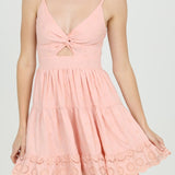 ANGIE - Womens - Dresses - All Over Eyelet Embroidered Mini Dress - MTT Collective