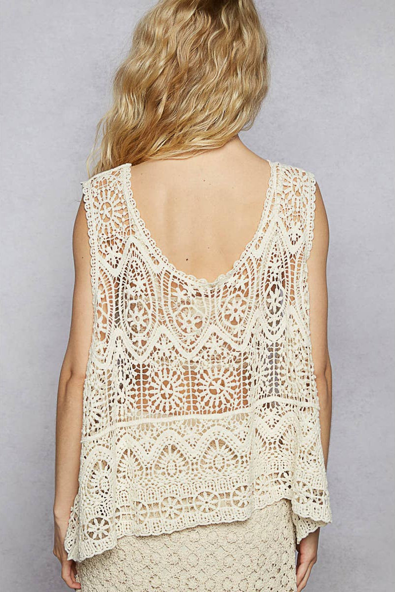 Pol - Womens - Tops - Tanks - Chelsea Sleeveless Crochet Top - MTT Collective