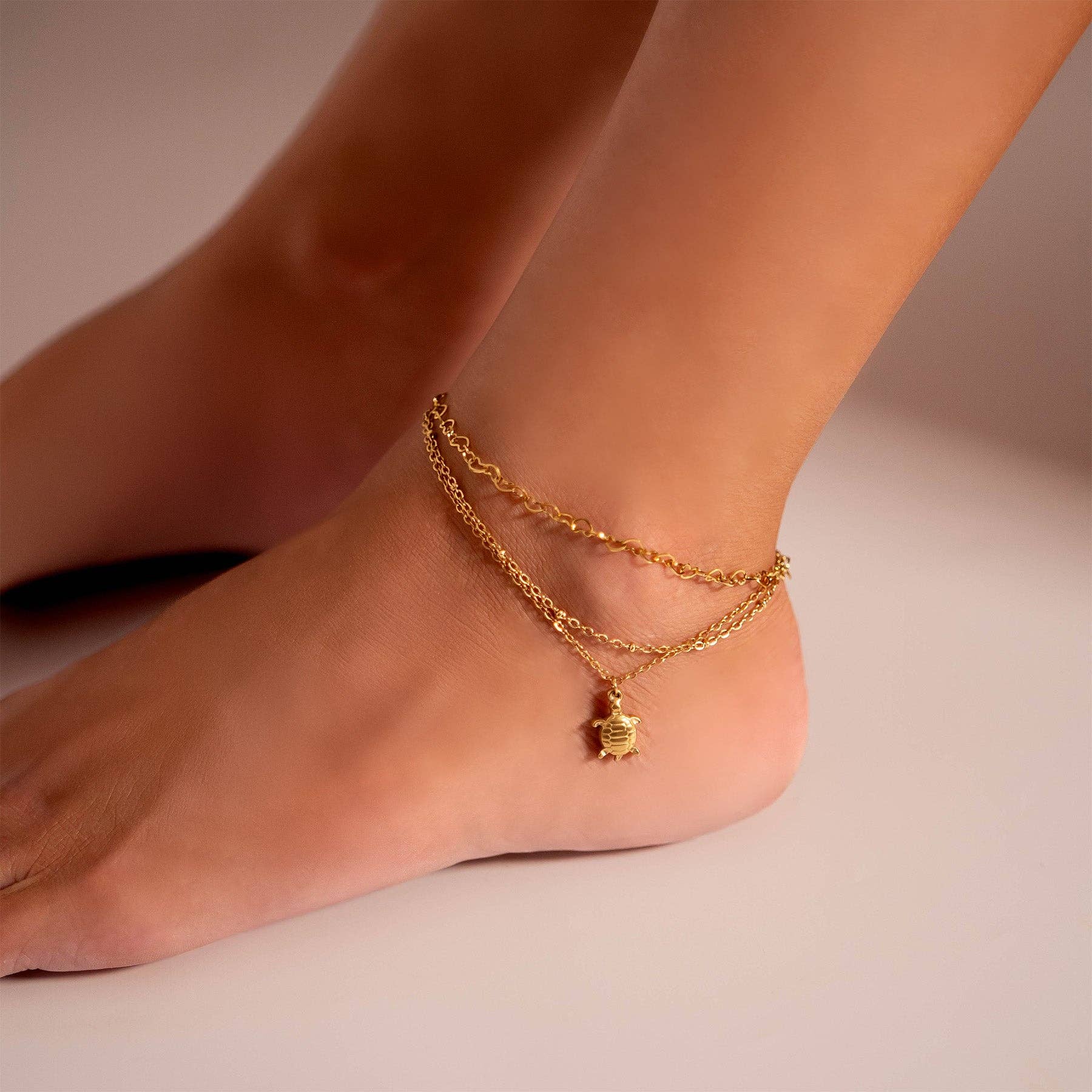 MTT Jewelry - Jewelry - Anklets - Luella Linked Hearts Anklet - MTT Collective