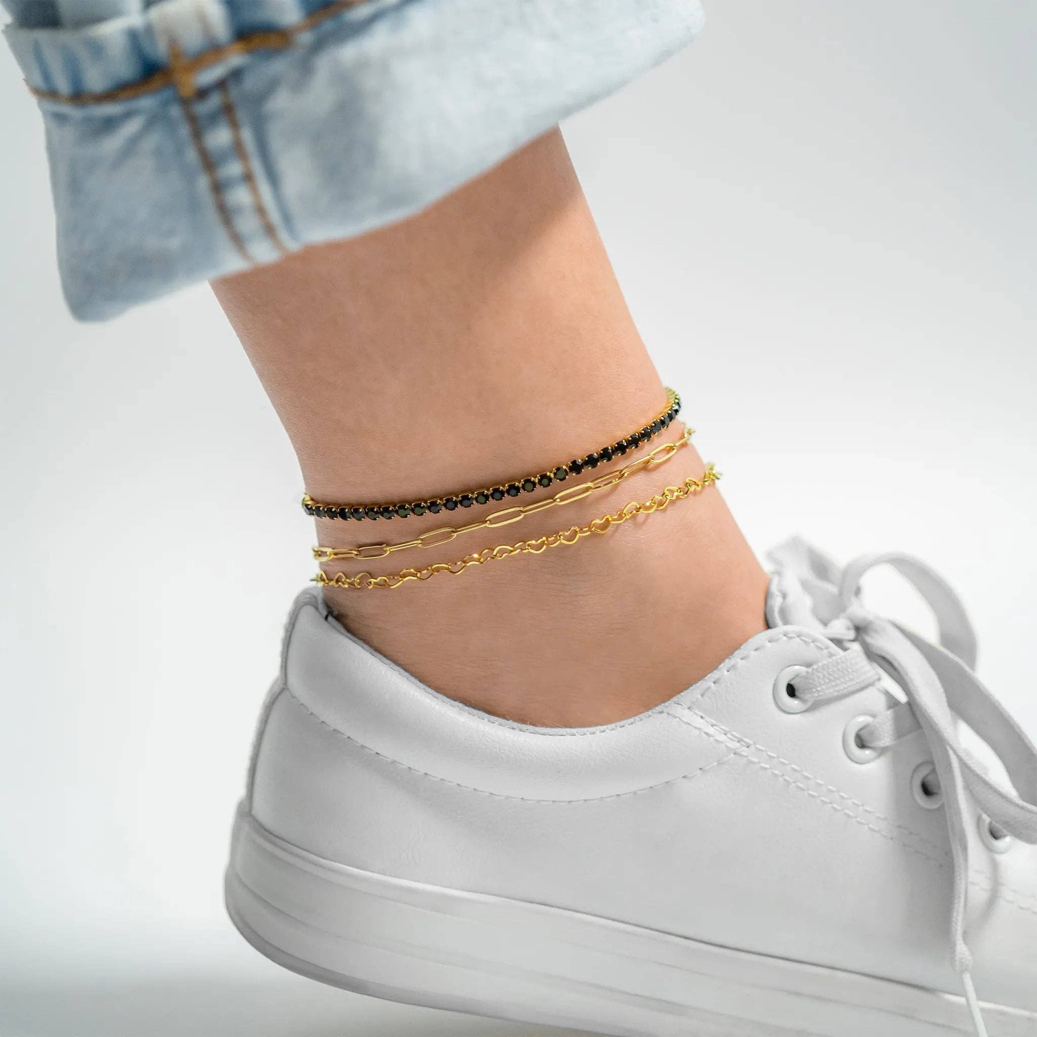 MTT Jewelry - Jewelry - Anklets - Luella Linked Hearts Anklet - MTT Collective
