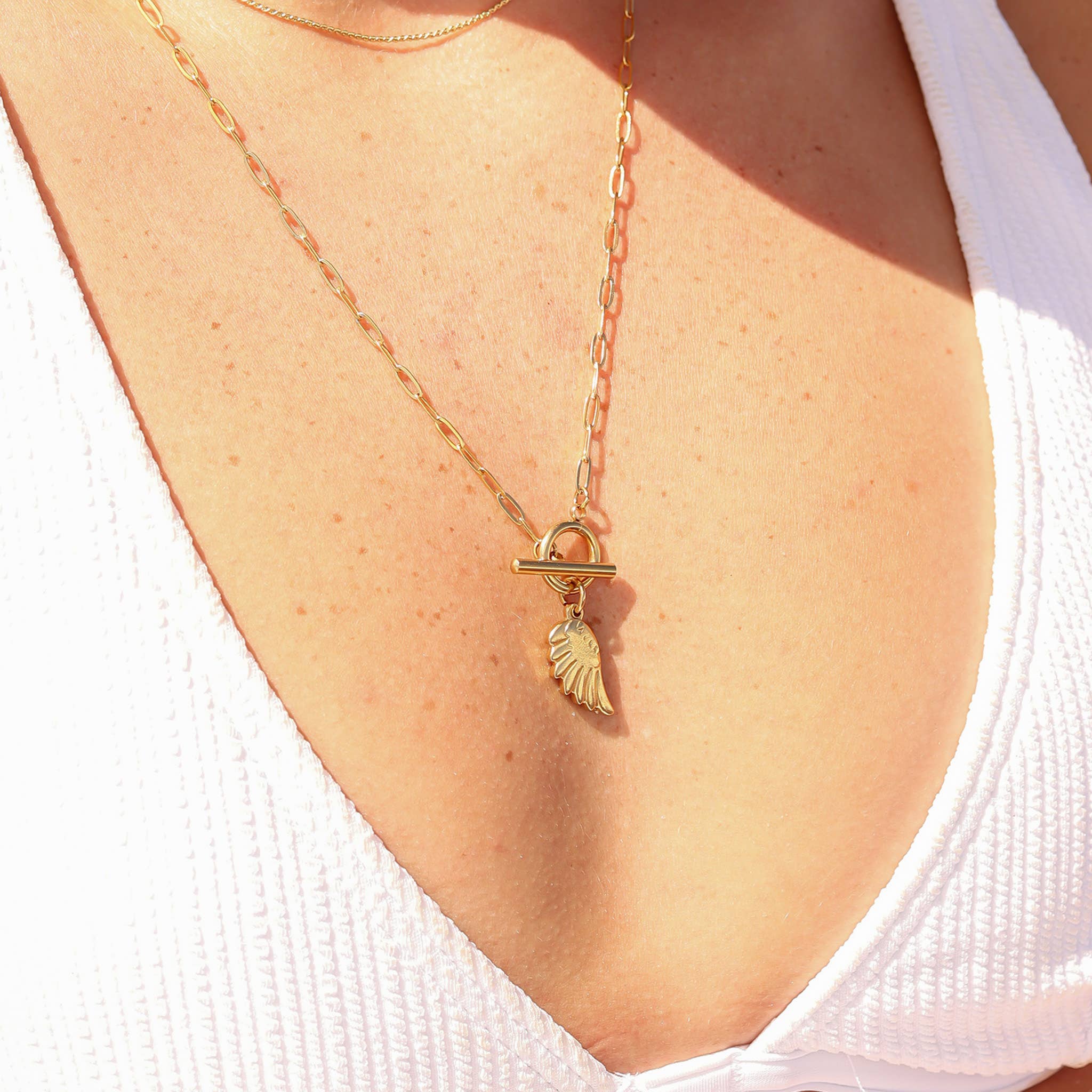 MTT Jewelry - Jewelry - Charms - 18K Gold PVD Stainless Steel Small Angel Wing Charm - MTT Collective