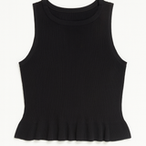 Aubrey Rib-Knit Peplum Tank