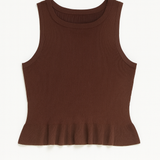 Aubrey Rib-Knit Peplum Tank