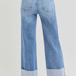 Risen Jeans - Womens - Bottoms - Pants - Jordan High Rise Cuffed Wide Leg Jeans - MTT Collective