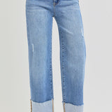 Risen Jeans - Womens - Bottoms - Pants - Jordan High Rise Cuffed Wide Leg Jeans - MTT Collective