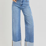 Risen Jeans - Womens - Bottoms - Pants - Jordan High Rise Cuffed Wide Leg Jeans - MTT Collective