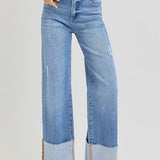 Risen Jeans - Womens - Bottoms - Pants - Jordan High Rise Cuffed Wide Leg Jeans - MTT Collective