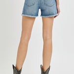 Risen Jeans - Womens - Bottoms - Shorts - Hailey Tummy Control High Rise Fray Hem Shorts - MTT Collective