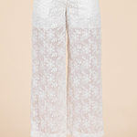 GEEGEE - Womens - Bottoms - Pants - Lucille Embroidered Sheer Wide Leg Pants - MTT Collective