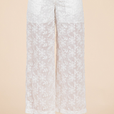 GEEGEE - Womens - Bottoms - Pants - Lucille Embroidered Sheer Wide Leg Pants - MTT Collective