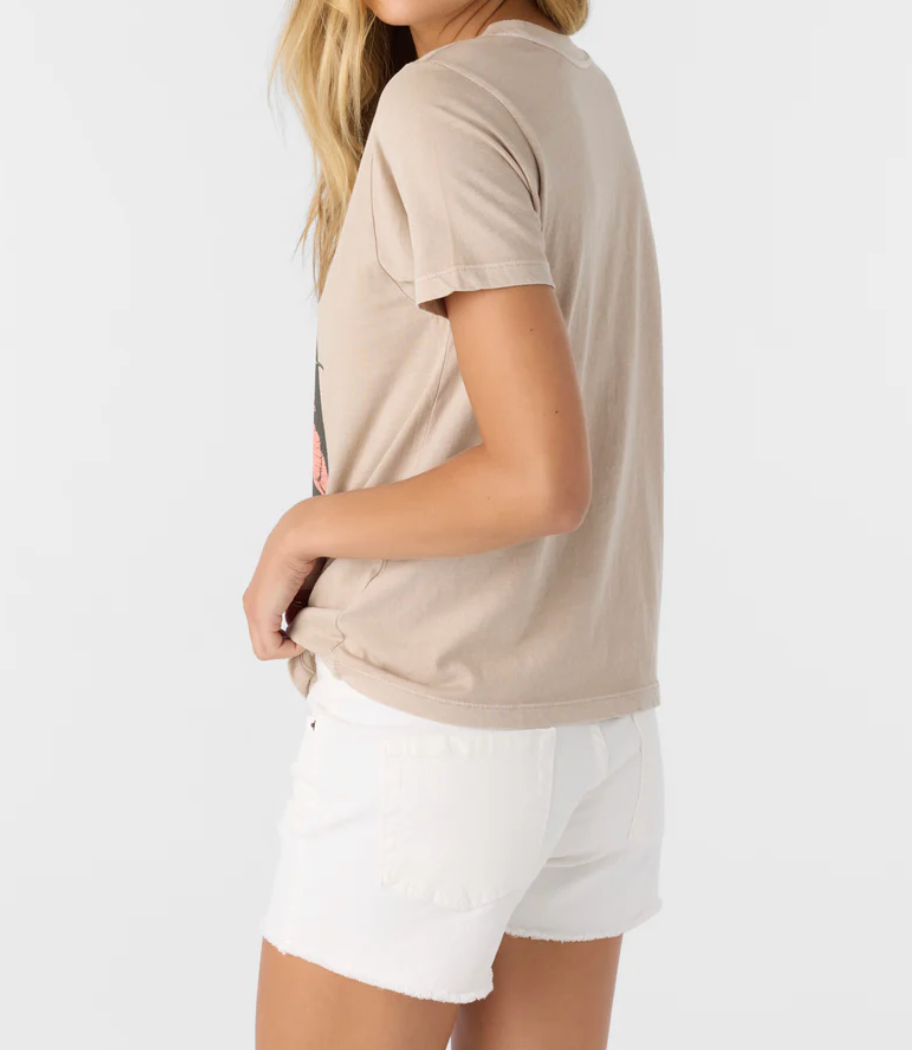 O'Neill - Womens - Tops - Tanks - Heritage Daisy Taupe Tee - MTT Collective