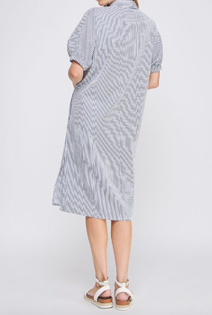 Allie Rose - Womens - Dresses - Aileen Breezy Striped Shirt Dress - MTT Collective