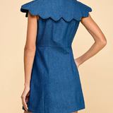 TCEC - Womens - Dresses - Stephanie Denim Scalloped Button-Up Dress - MTT Collective