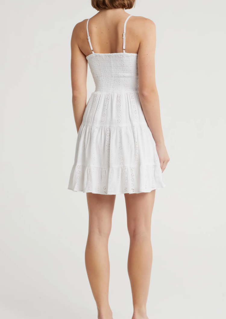 ANGIE - Womens - Dresses - All Over Eyelet Embroidered Mini Dress - MTT Collective