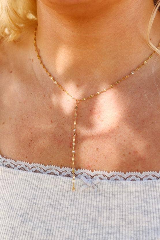 MTT Jewelry - Jewelry - Necklaces - Amanda Lip Chain Lariat Necklace - MTT Collective