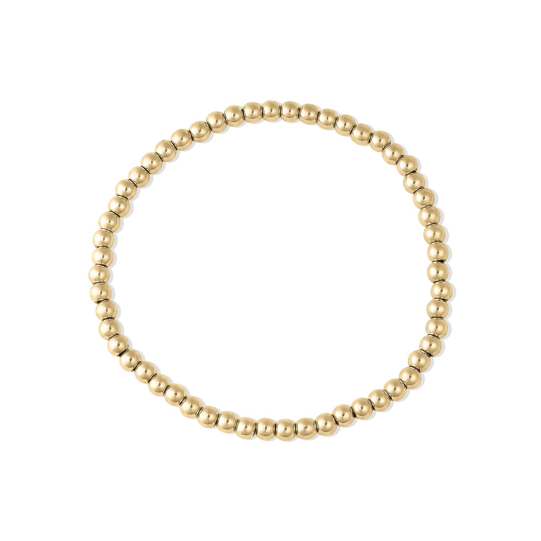 Bianca Gold Stainless Steel Beaded Stretch Bracelet - MTT Collective