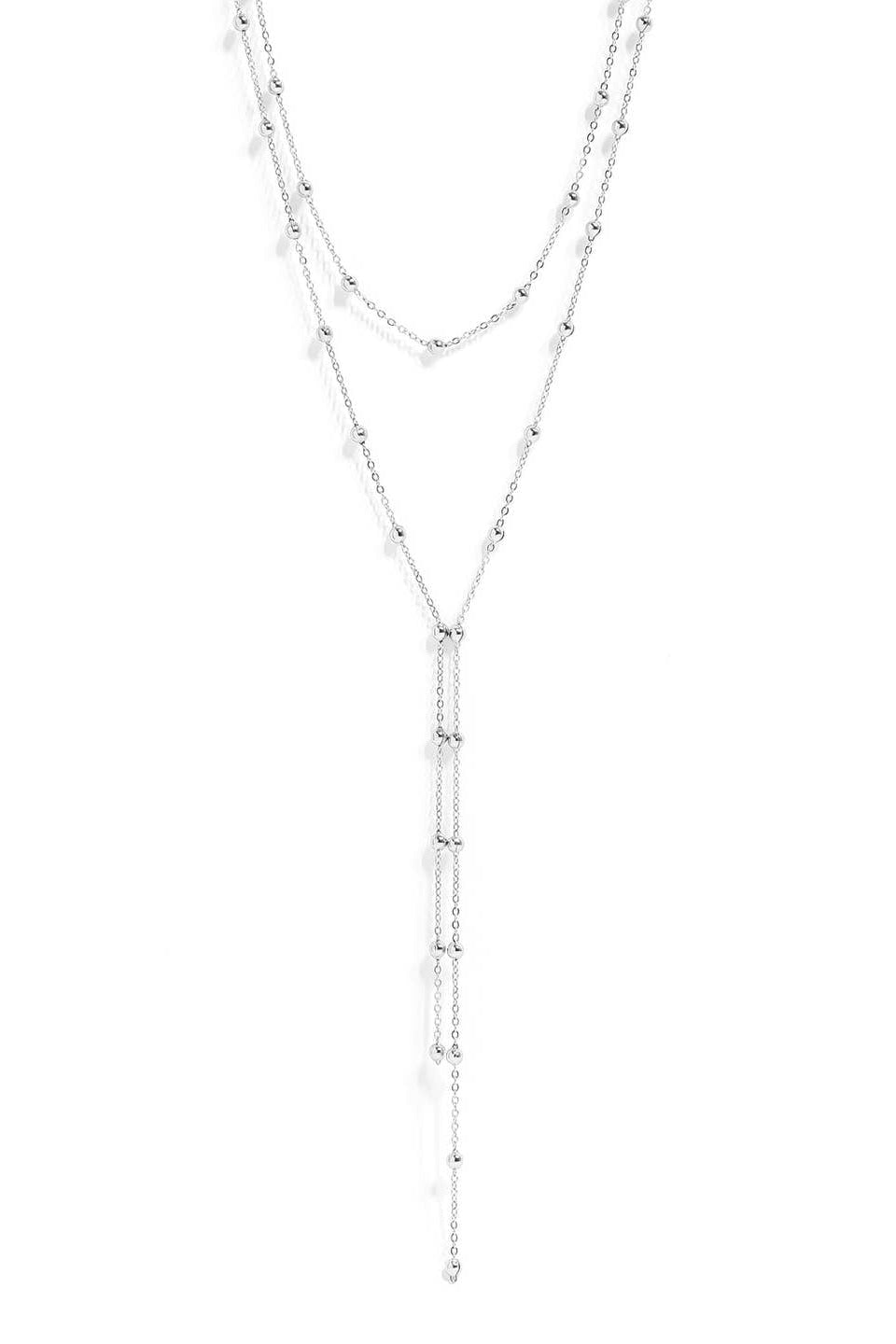 MTT Jewelry - Jewelry - Necklaces - Erica Layered Satellite Lariat Necklace - MTT Collective