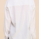 Allie Rose - Womens - Tops - Blouses - Eileen Easy Textured Button Up Top - MTT Collective