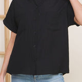 Allie Rose - Womens - Tops - Blouses - Barbara Textured Button Front Top - MTT Collective