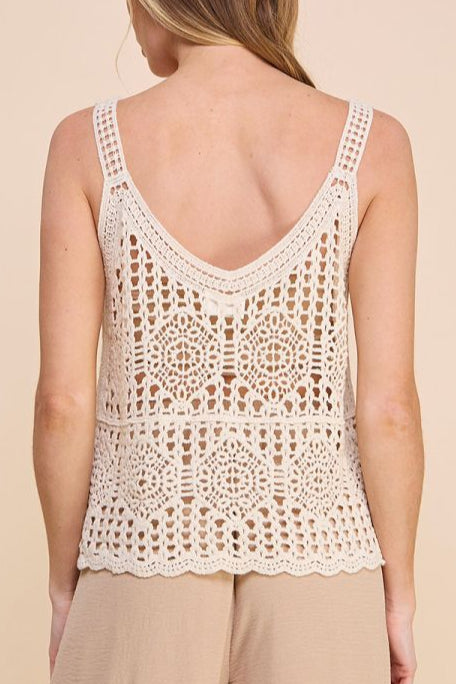 Allie Rose - Womens - Tops - Tanks - Saylor Crochet Knit Tank - MTT Collective