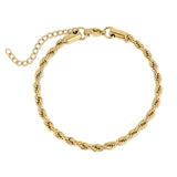 Ashley Gold Stainless Steel PVD Rope Chain Anklet - MTT Collective