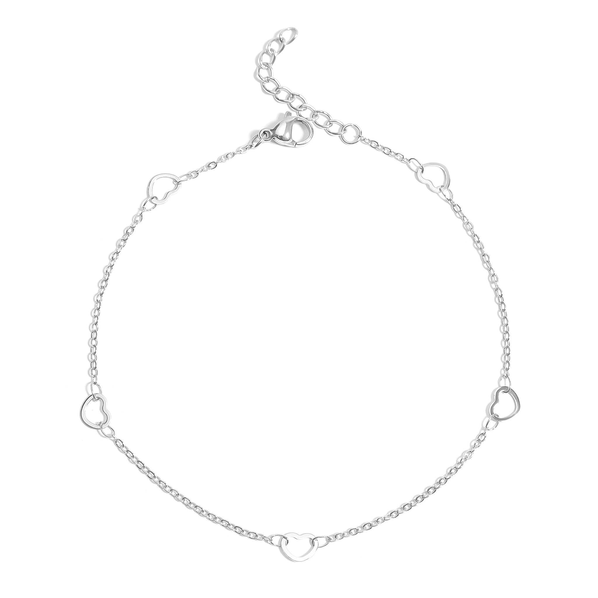 MTT Jewelry - Jewelry - Anklets - Station Hearts Chain Anklet - MTT Collective
