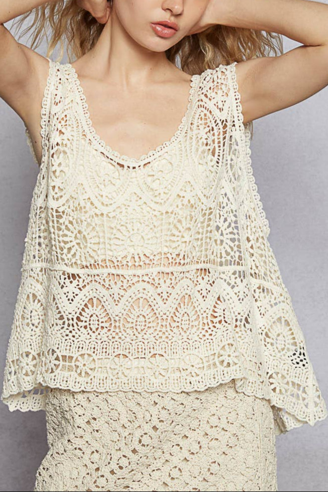 Pol - Womens - Tops - Tanks - Chelsea Sleeveless Crochet Top - MTT Collective