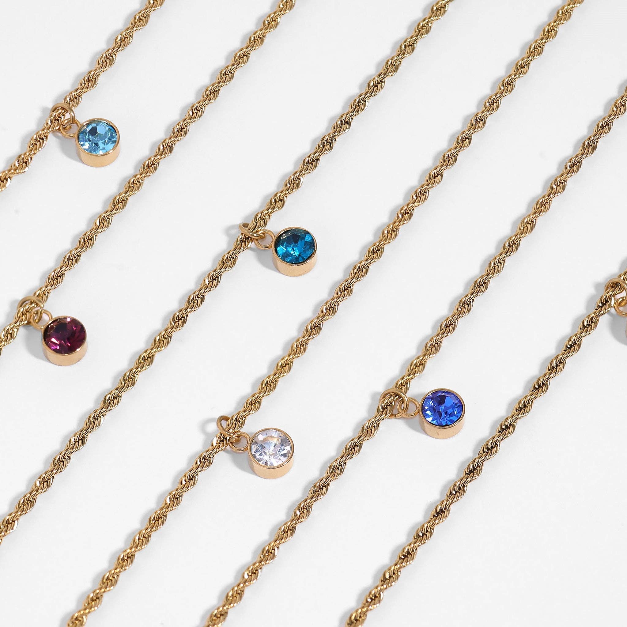 MTT Jewelry - Jewelry - Charms - 18K Gold PVD Cubic Zirconia Birthstone Charm - MTT Collective