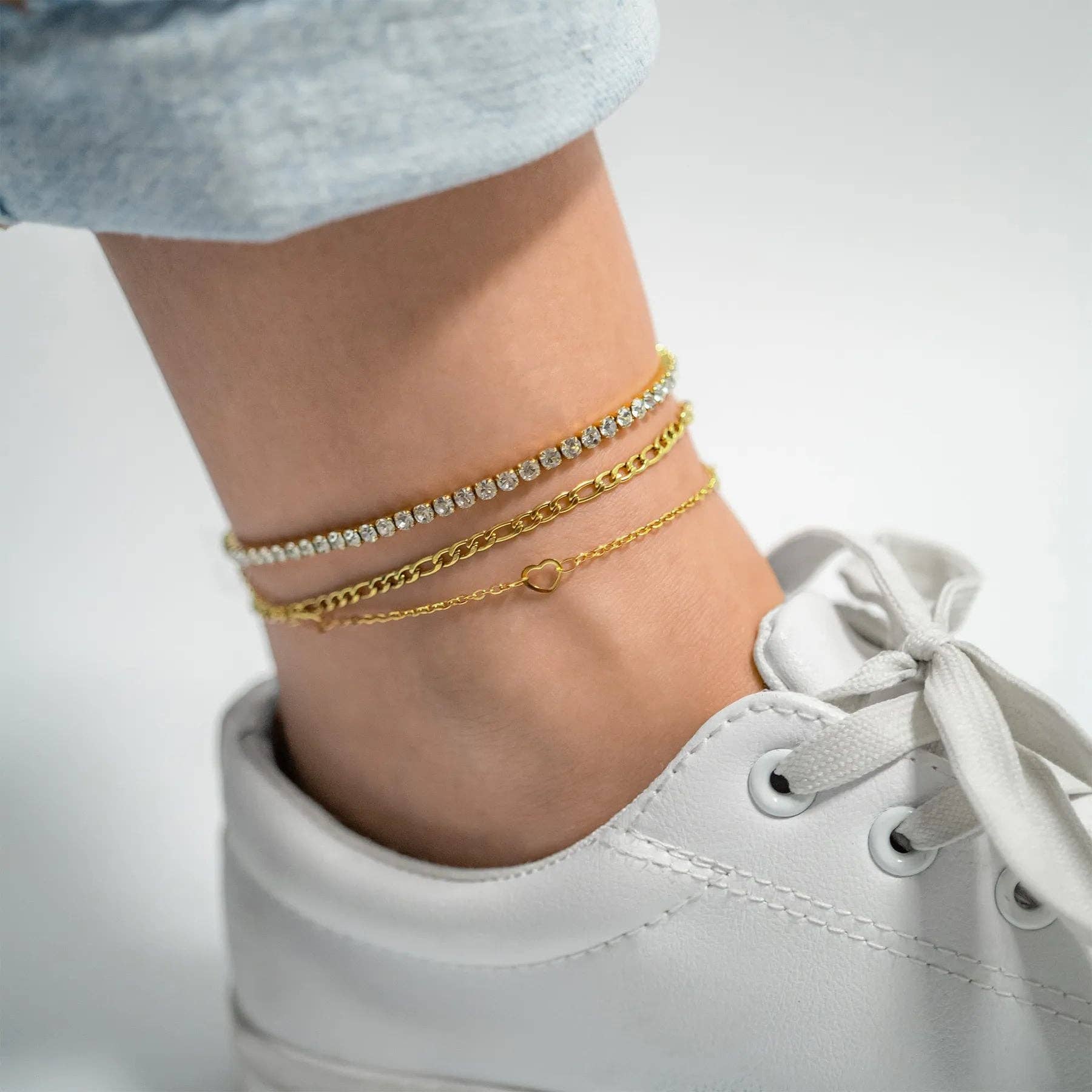 MTT Jewelry - Jewelry - Anklets - Station Hearts Chain Anklet - MTT Collective