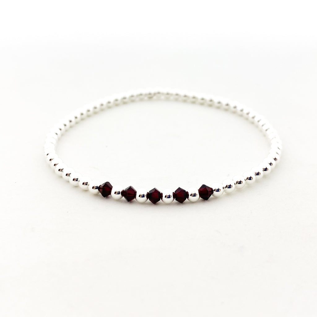 Gracie Beaded Birthstone Accented Bracelet | 3mm - MTT Collective