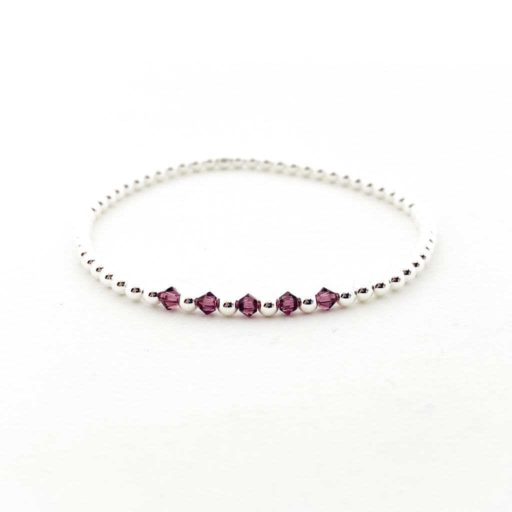 Gracie Beaded Birthstone Accented Bracelet | 3mm - MTT Collective
