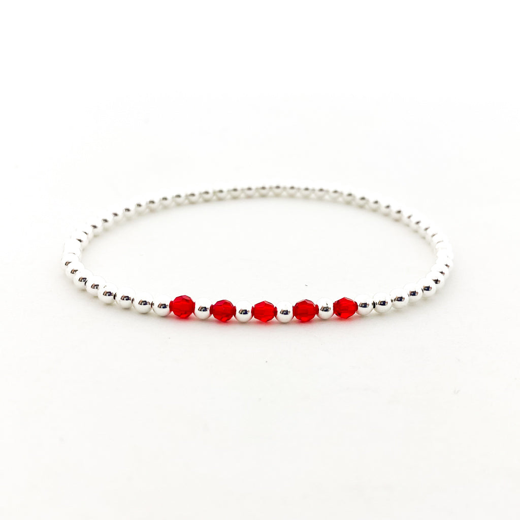 Gracie Beaded Birthstone Accented Bracelet | 3mm - MTT Collective